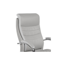 Silla de Oficina Manager en Piel Sintética Gris - 120/111 x 70 x 65 cm - Patas Metálicas