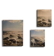 Pack 3 cuadros Playa y Rocas