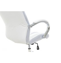 Sillón de Dirección en Piel Sintética Blanco: ¡Elegancia y confort para tu oficina!