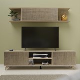 Mueble de salón y TV composición apilable para salón 180 Cm Color roble